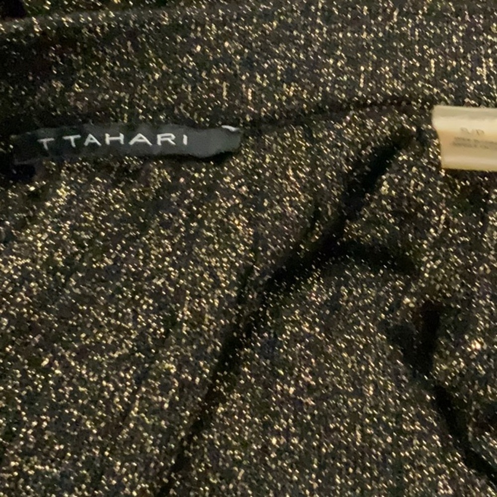 T. TAHARI metallic and viscose blend full skirt. Midi length. Size s/p - Picture 7 of 8